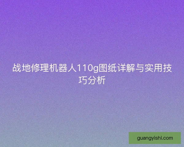 战地修理机器人110g图纸详解与实用技巧分析